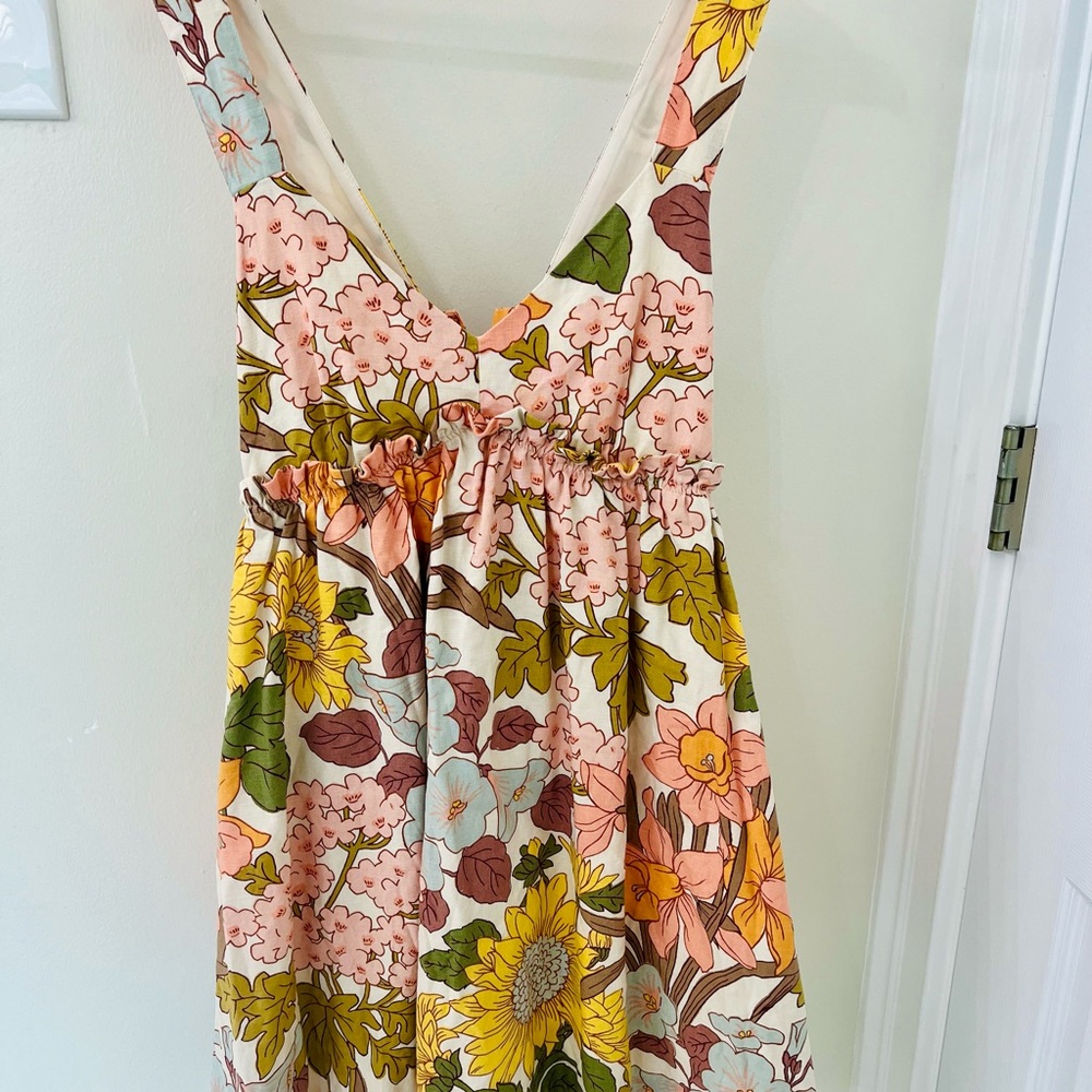 Sezane Floral Sleeveless Retro Dress